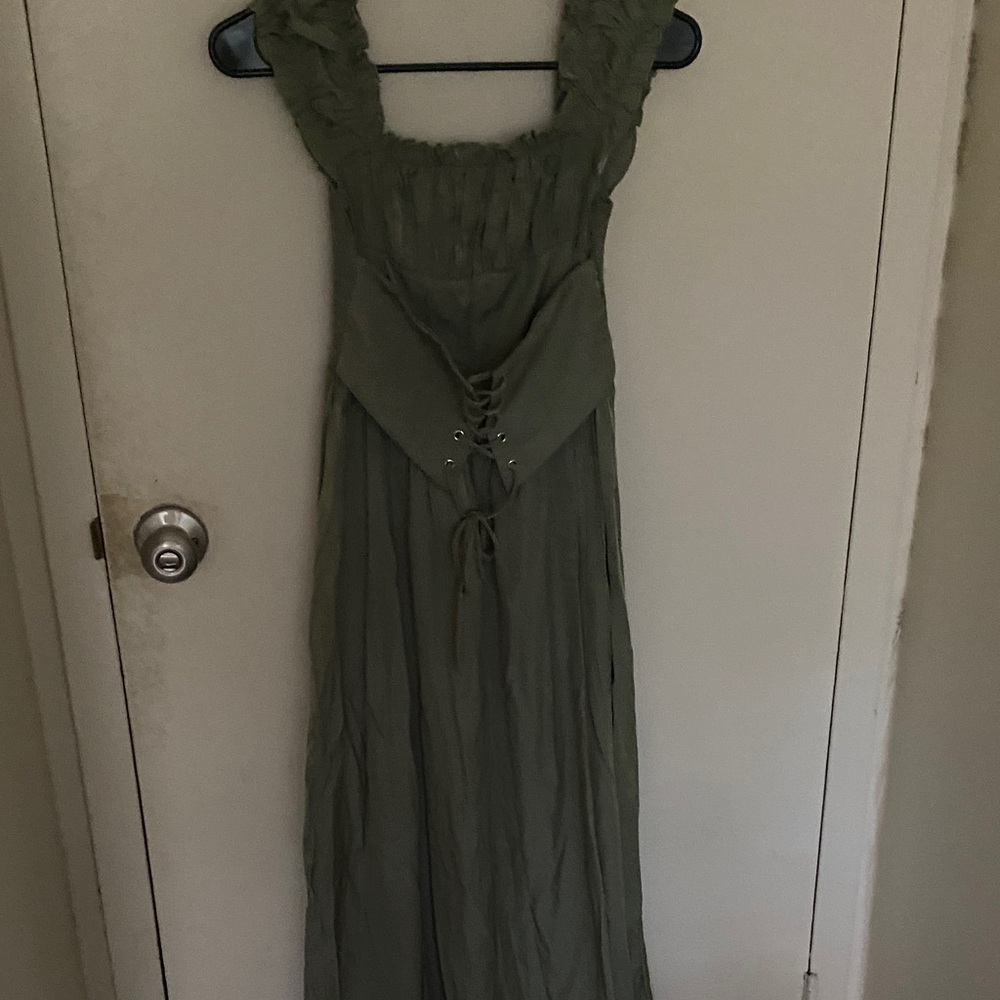 Elegant Olive Green Maxi Dress